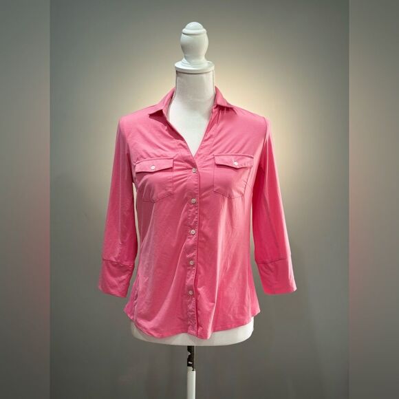 J. McLaughlin Tops - Pink J. McLaughlin Brynn Pockets Top Size S EUC